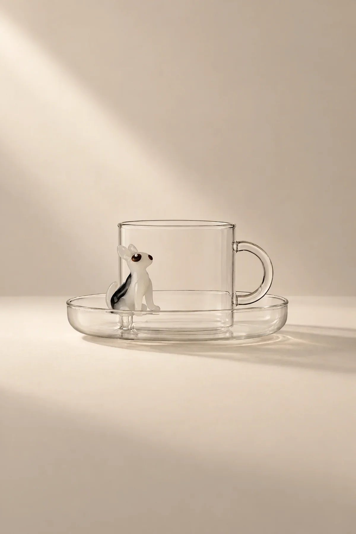 Loyal Watch Clear Glass Cup and Saucer Set