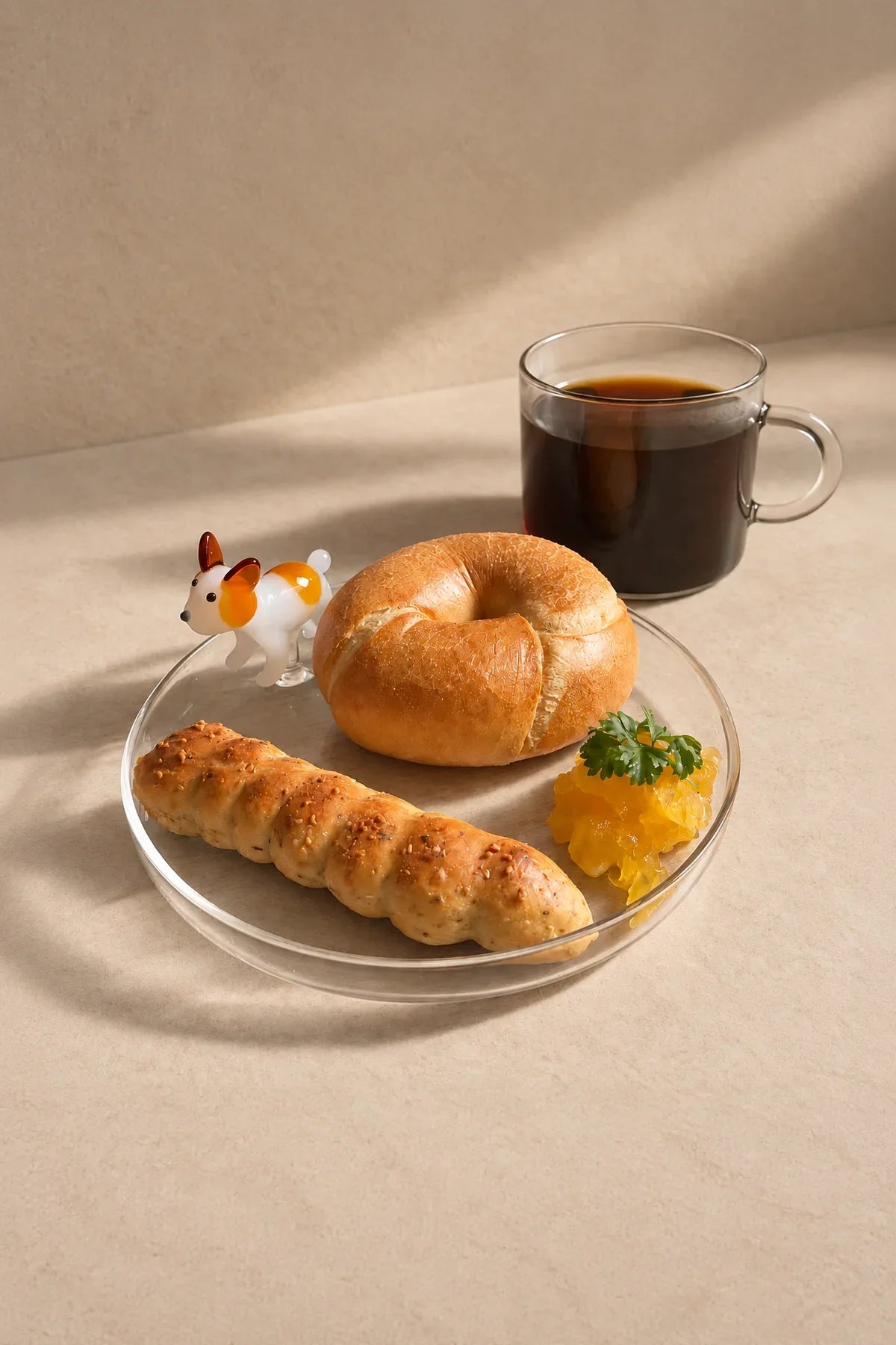 Loyal Watch Clear Glass Cup and Saucer Set