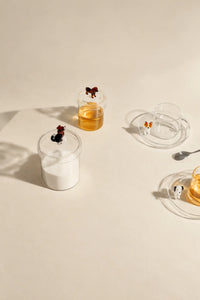 Loyal Watch Clear Glass Cup and Saucer Set