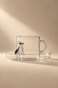Loyal Watch Clear Glass Cup and Saucer Set