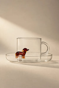 Loyal Watch Clear Glass Cup and Saucer Set