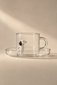 Loyal Watch Clear Glass Cup and Saucer Set