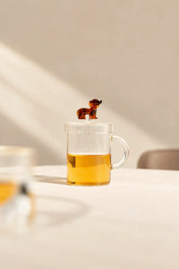 Best Friend Clear Glass Mug with Lid