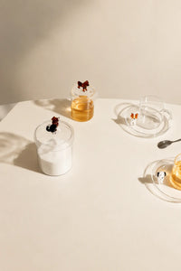 Best Friend Clear Glass Mug with Lid