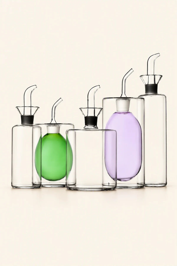 Suspended Drop Amber Glass Oil Cruet