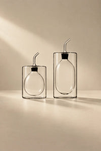 Suspended Drop Amber Glass Oil Cruet