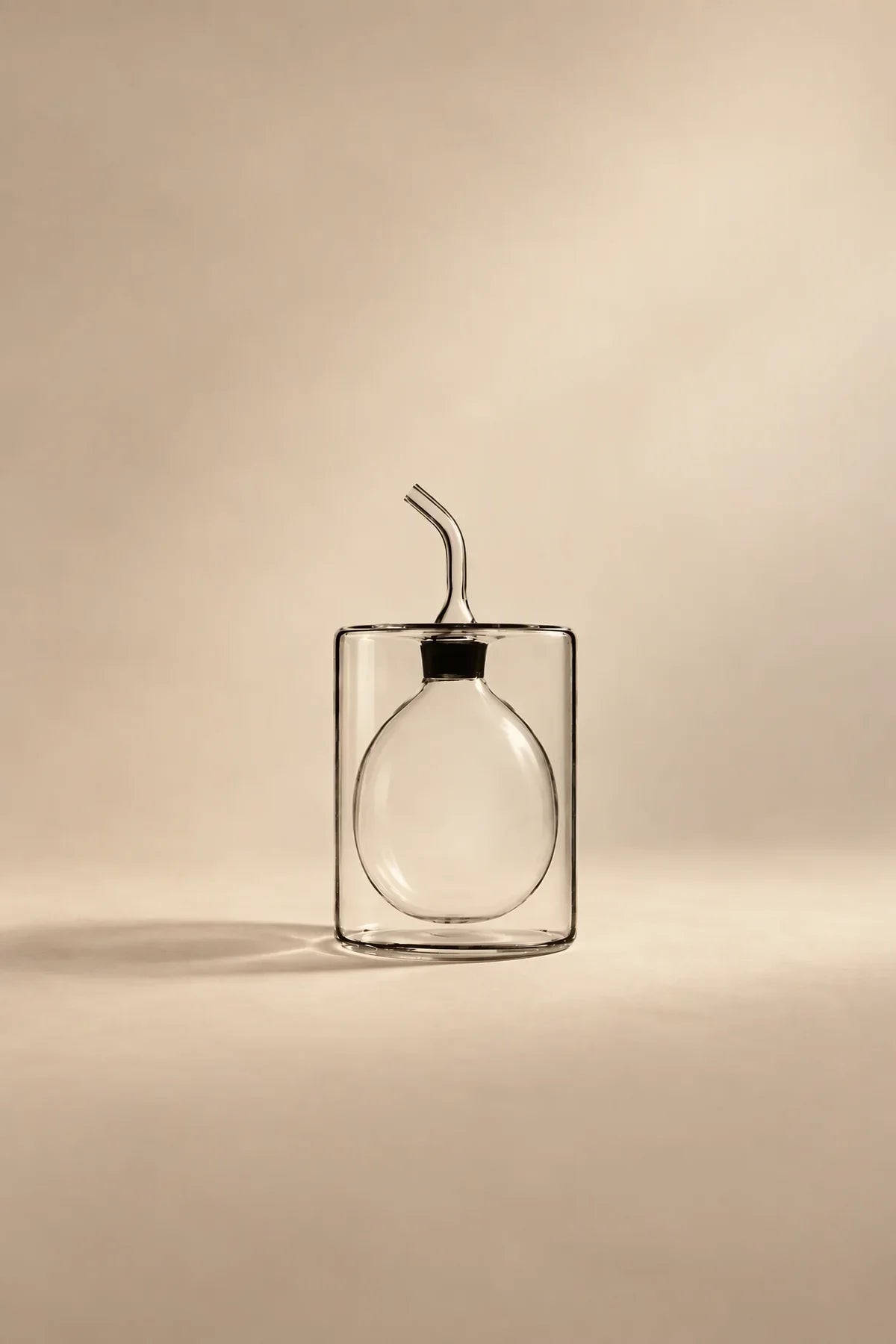 Suspended Drop Amber Glass Oil Cruet