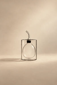 Suspended Drop Amber Glass Oil Cruet