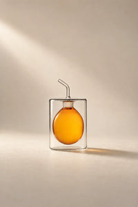 Suspended Drop Amber Glass Oil Cruet
