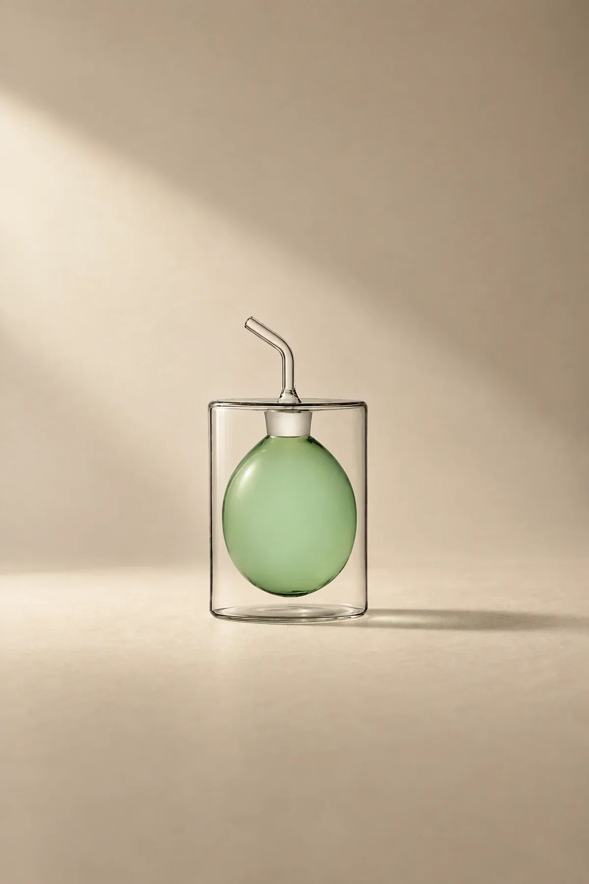 Suspended Drop Amber Glass Oil Cruet