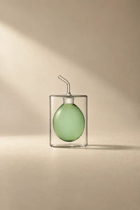 Suspended Drop Amber Glass Oil Cruet
