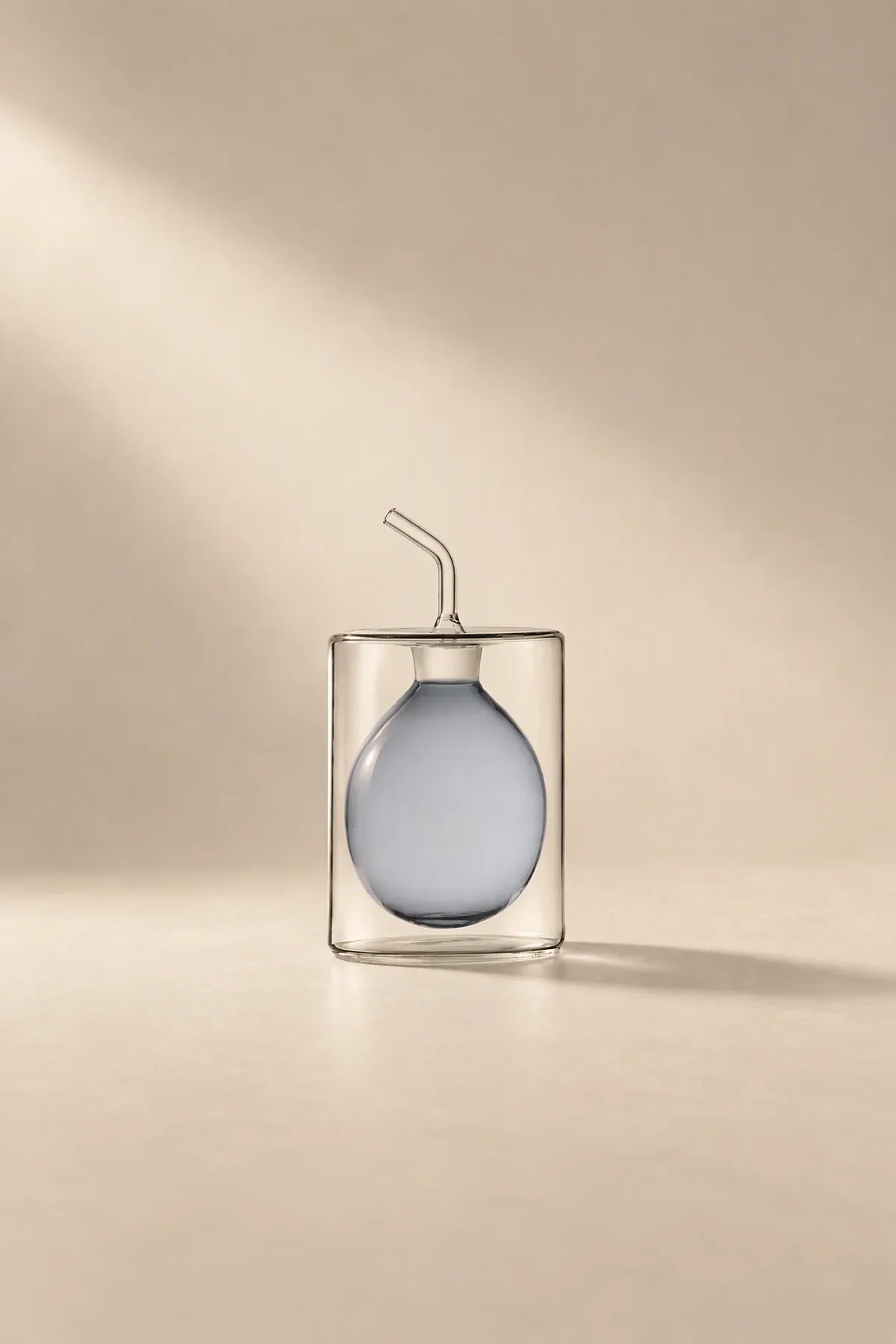 Suspended Drop Amber Glass Oil Cruet