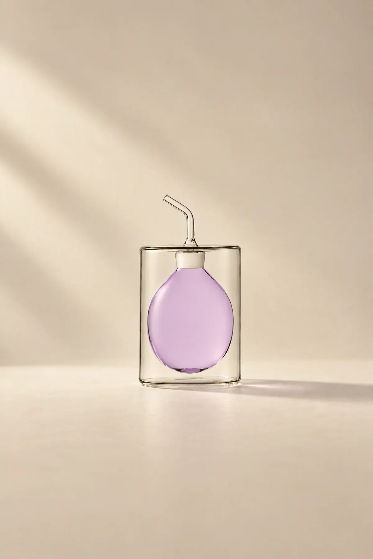 Suspended Drop Amber Glass Oil Cruet