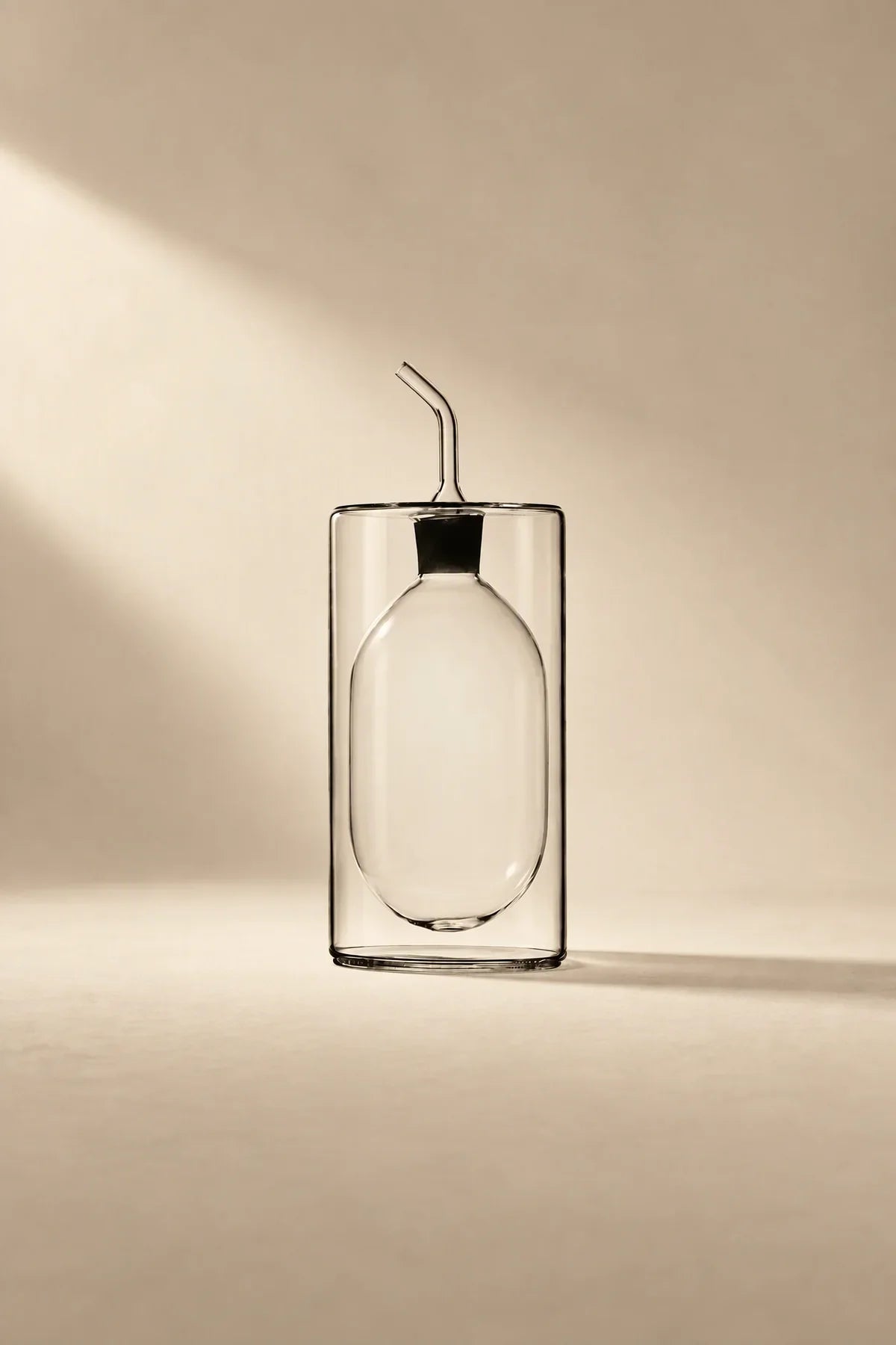 Suspended Drop Amber Glass Oil Cruet