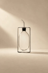 Suspended Drop Amber Glass Oil Cruet