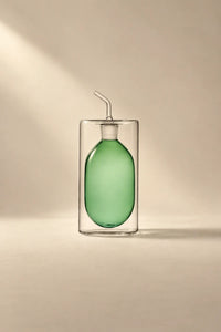 Suspended Drop Amber Glass Oil Cruet