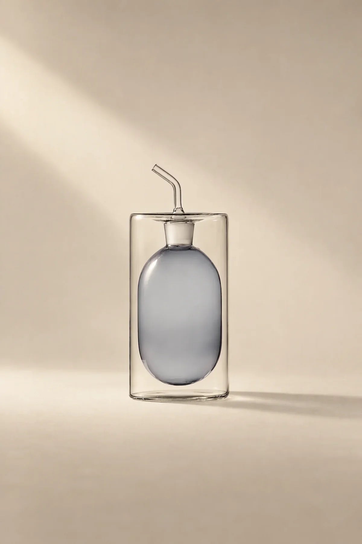 Suspended Drop Amber Glass Oil Cruet