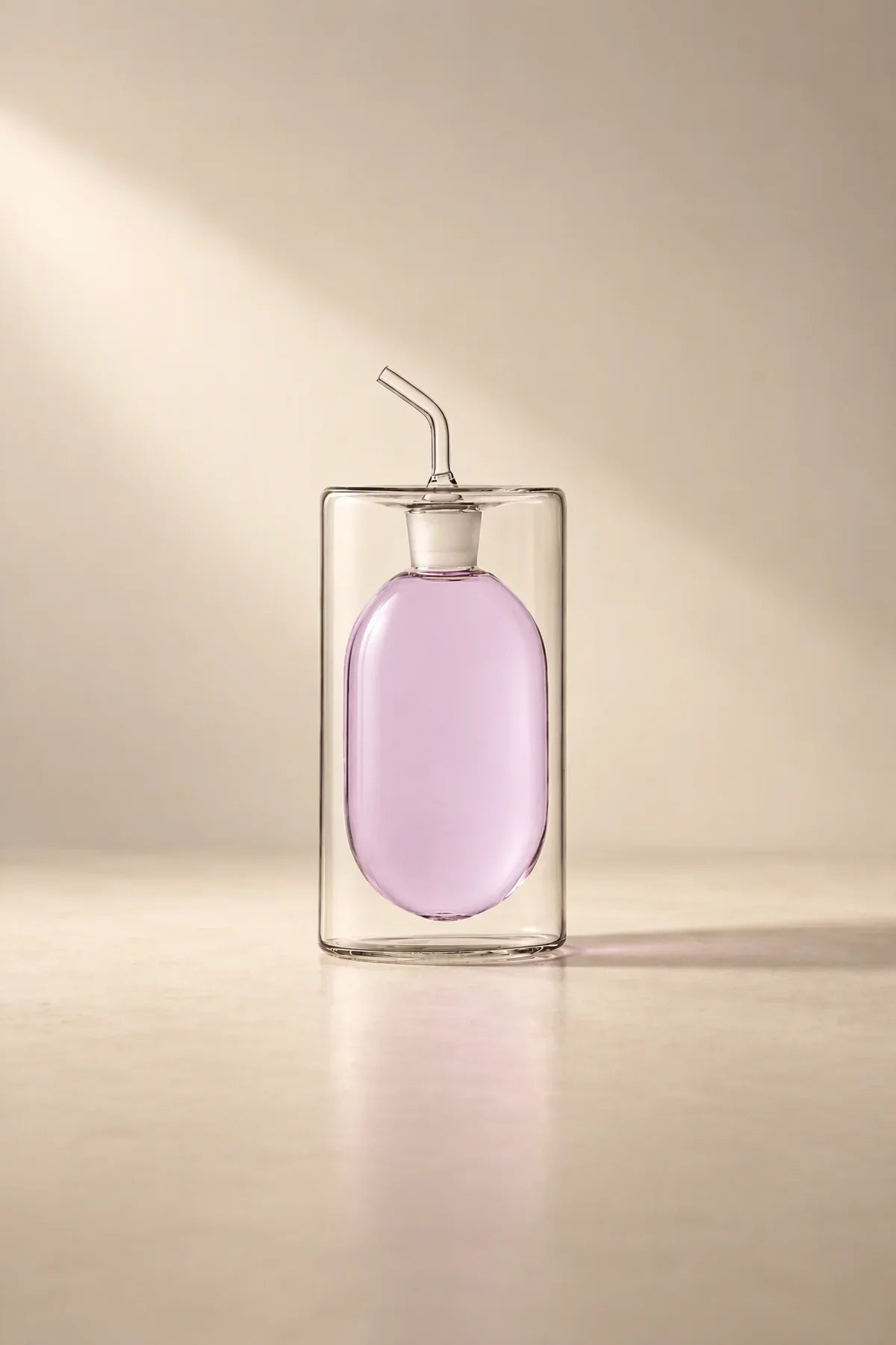 Suspended Drop Amber Glass Oil Cruet