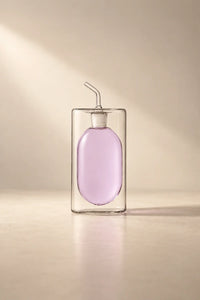 Suspended Drop Amber Glass Oil Cruet
