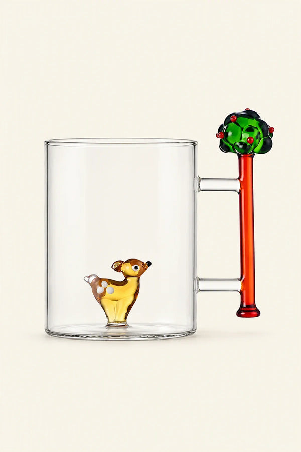 Forest Fable Clear Glass Figurine Mug
