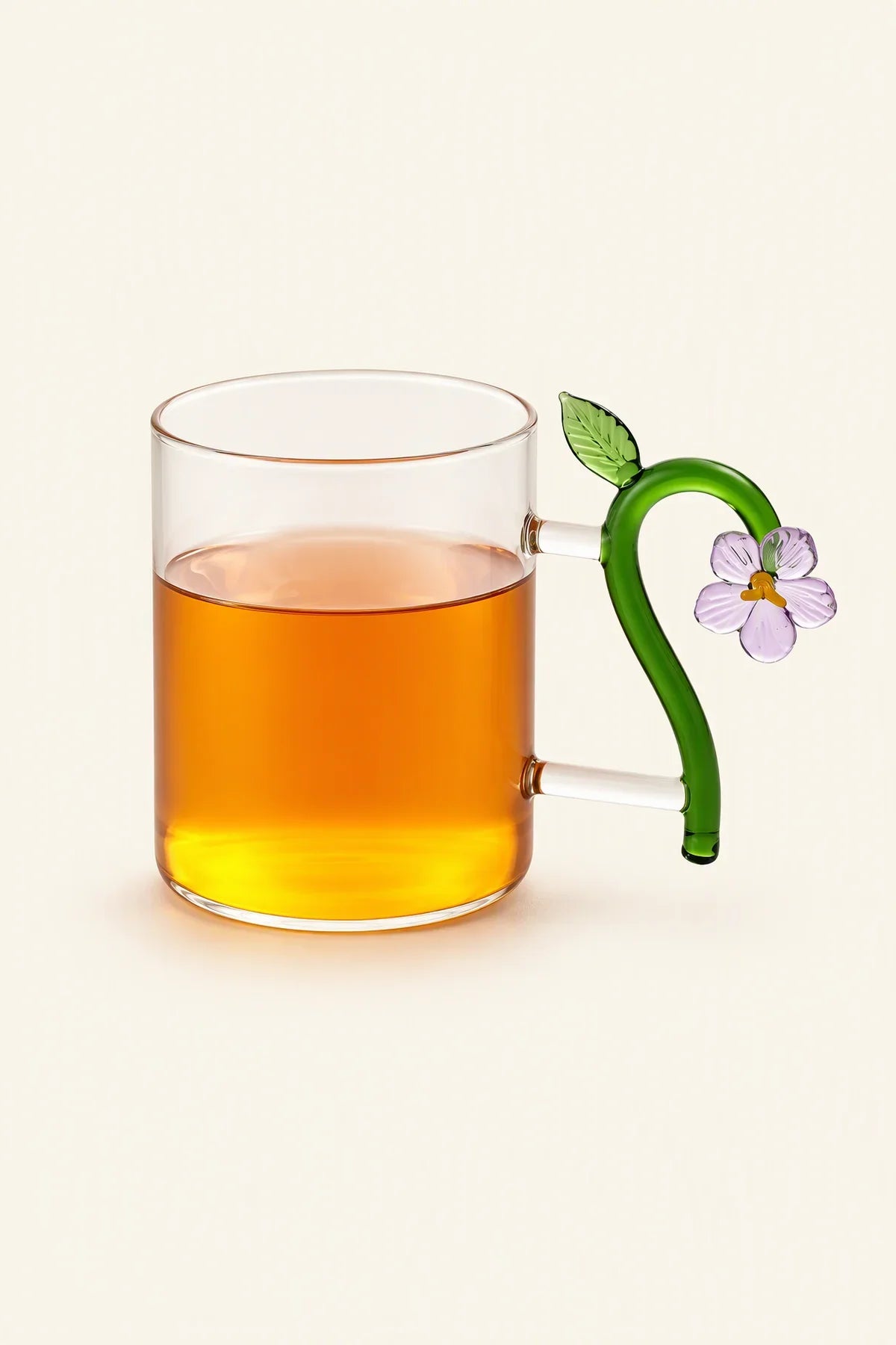 Wildflower Stem Clear Glass Mug
