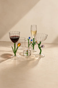 Wildflower Stem Clear Glass Mug