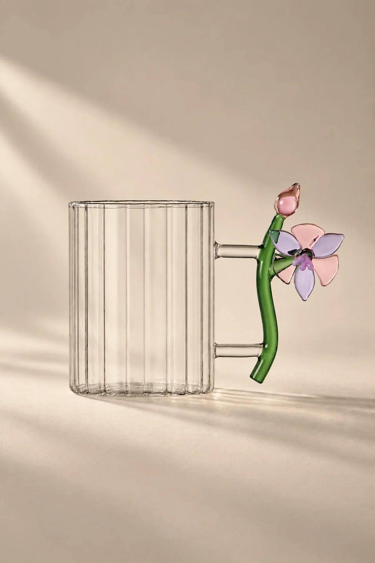 Wildflower Stem Clear Glass Mug