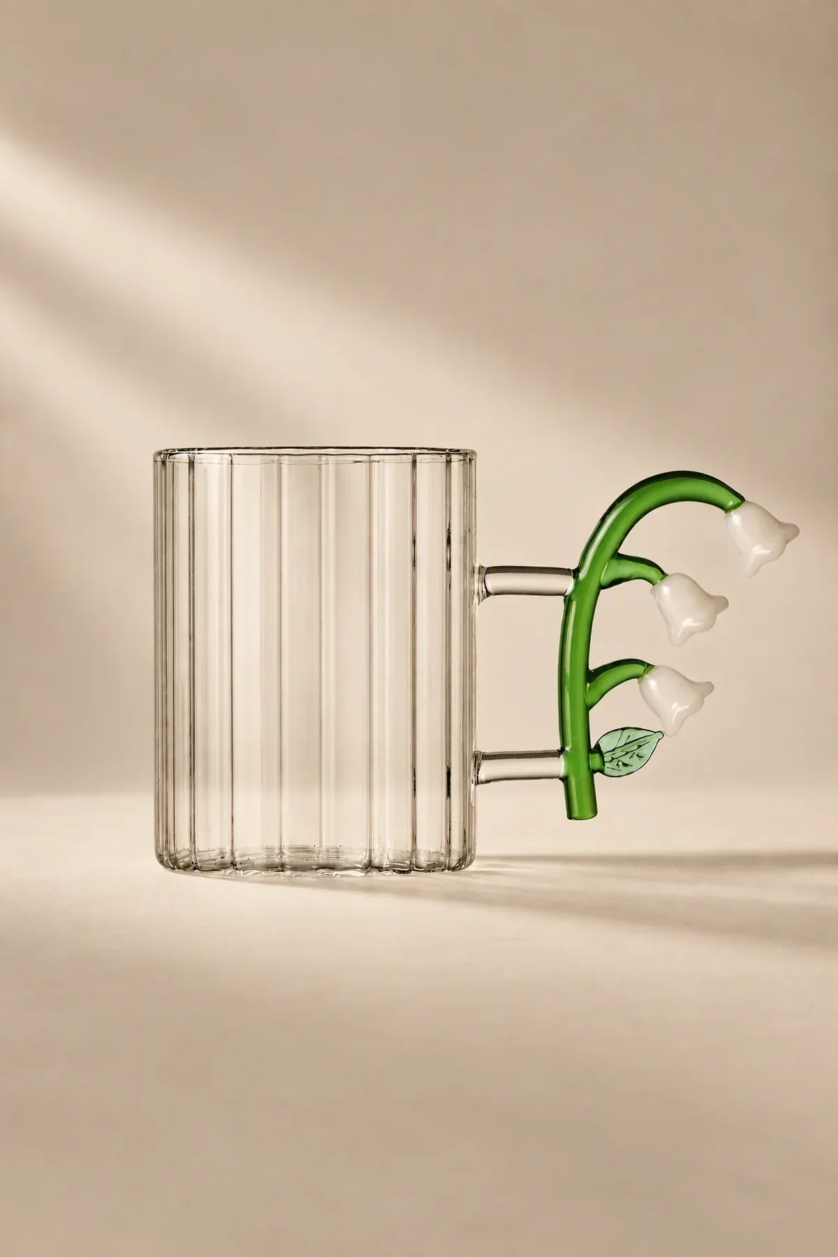 Wildflower Stem Clear Glass Mug
