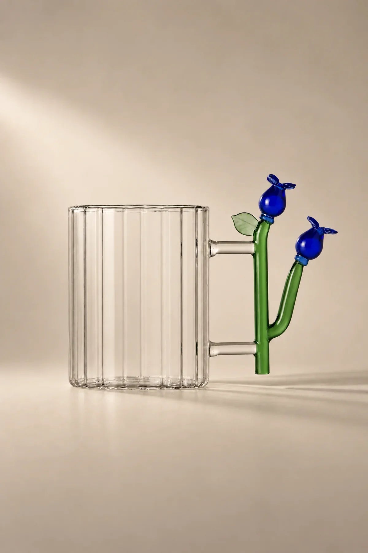 Wildflower Stem Clear Glass Mug