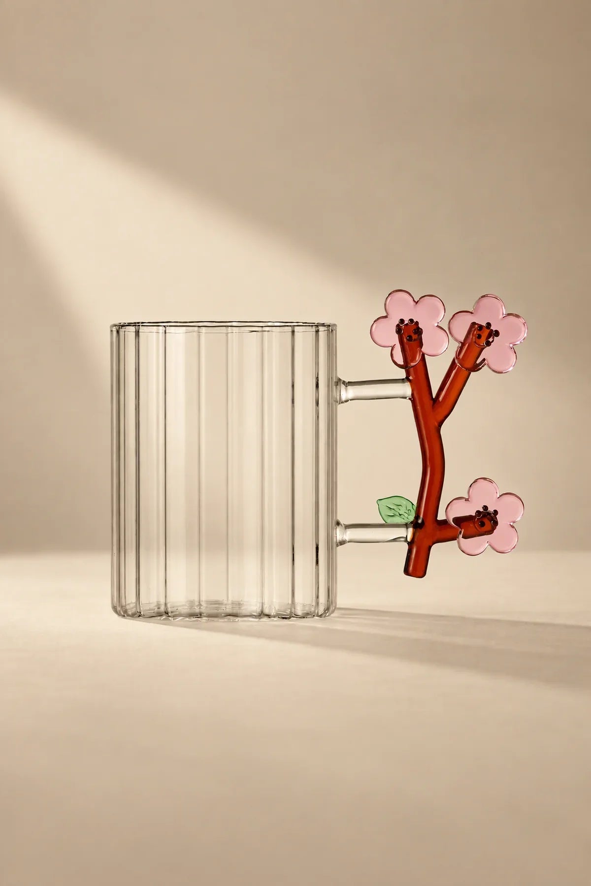 Wildflower Stem Clear Glass Mug