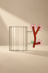Wildflower Stem Clear Glass Mug