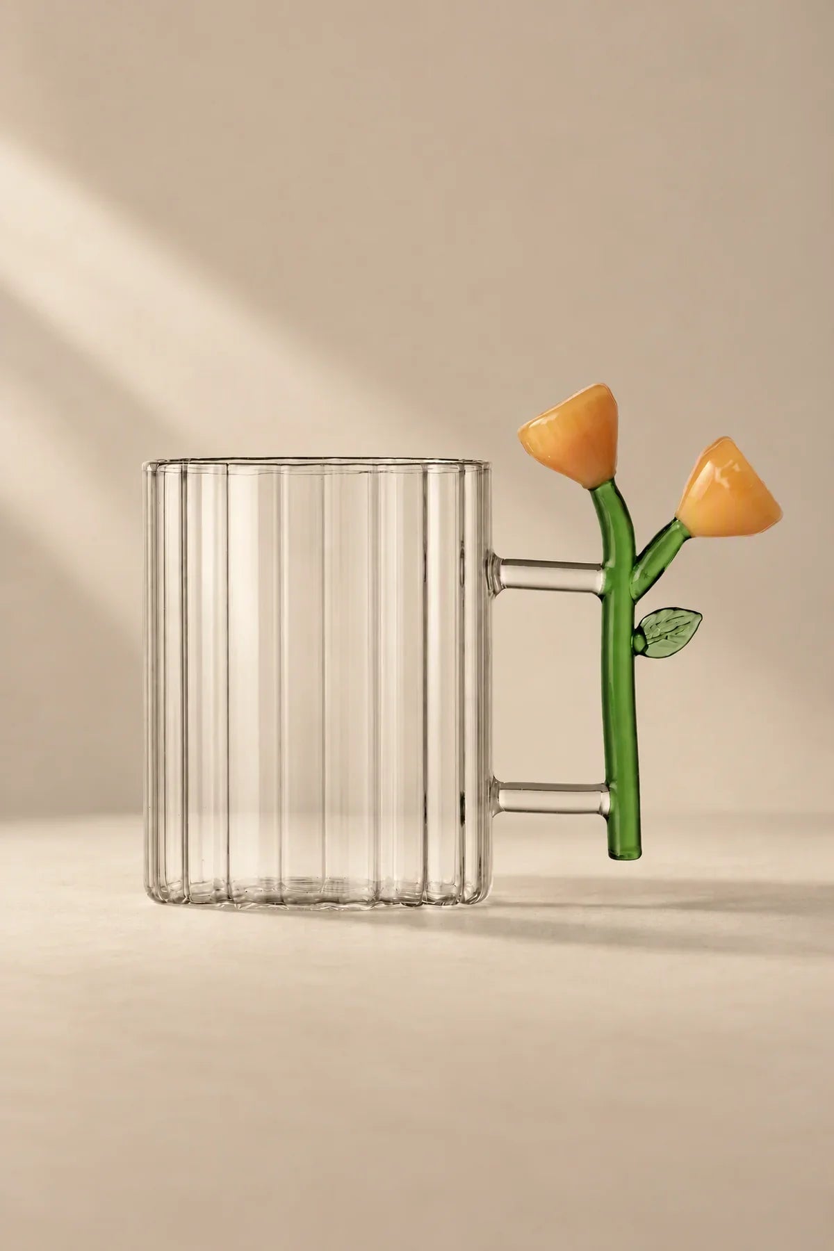 Wildflower Stem Clear Glass Mug