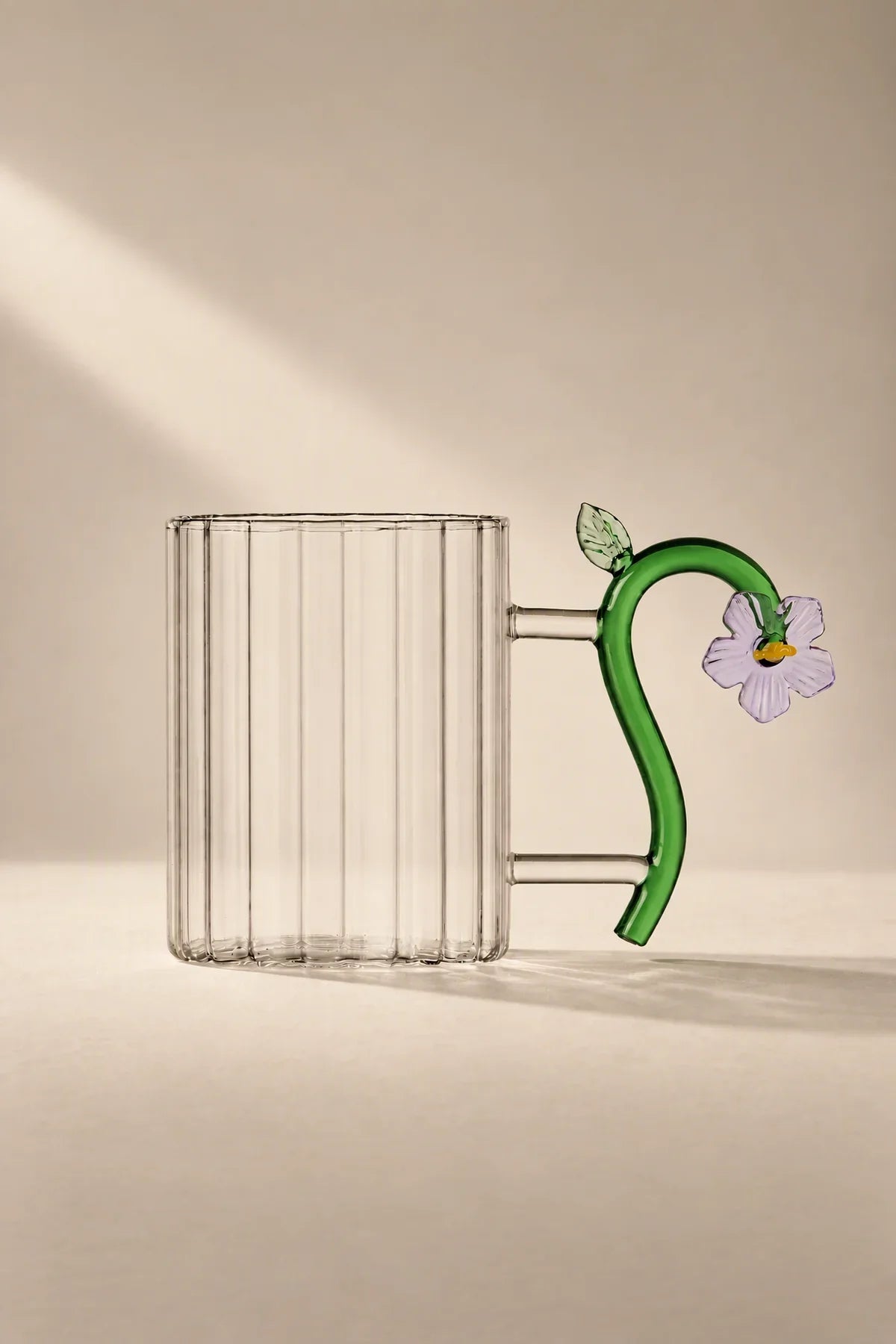 Wildflower Stem Clear Glass Mug