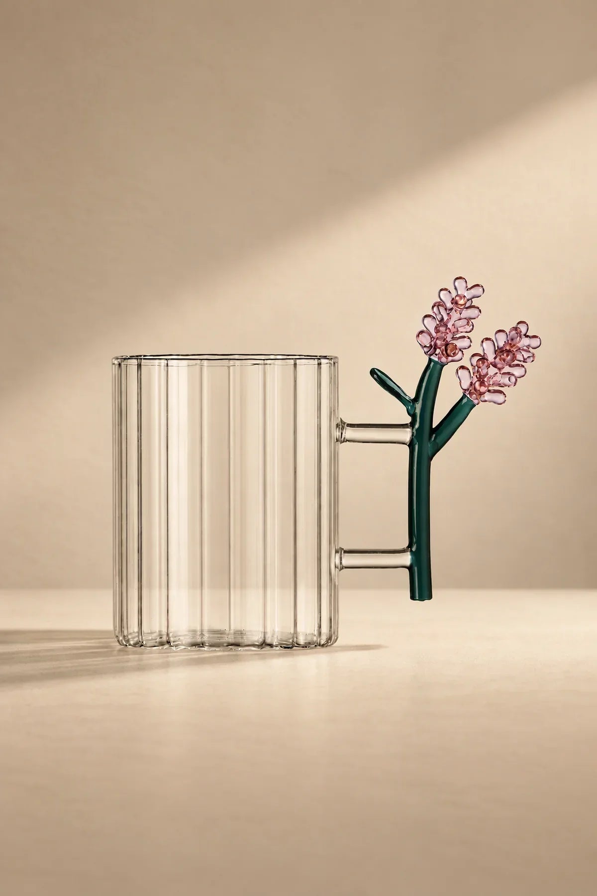 Wildflower Stem Clear Glass Mug
