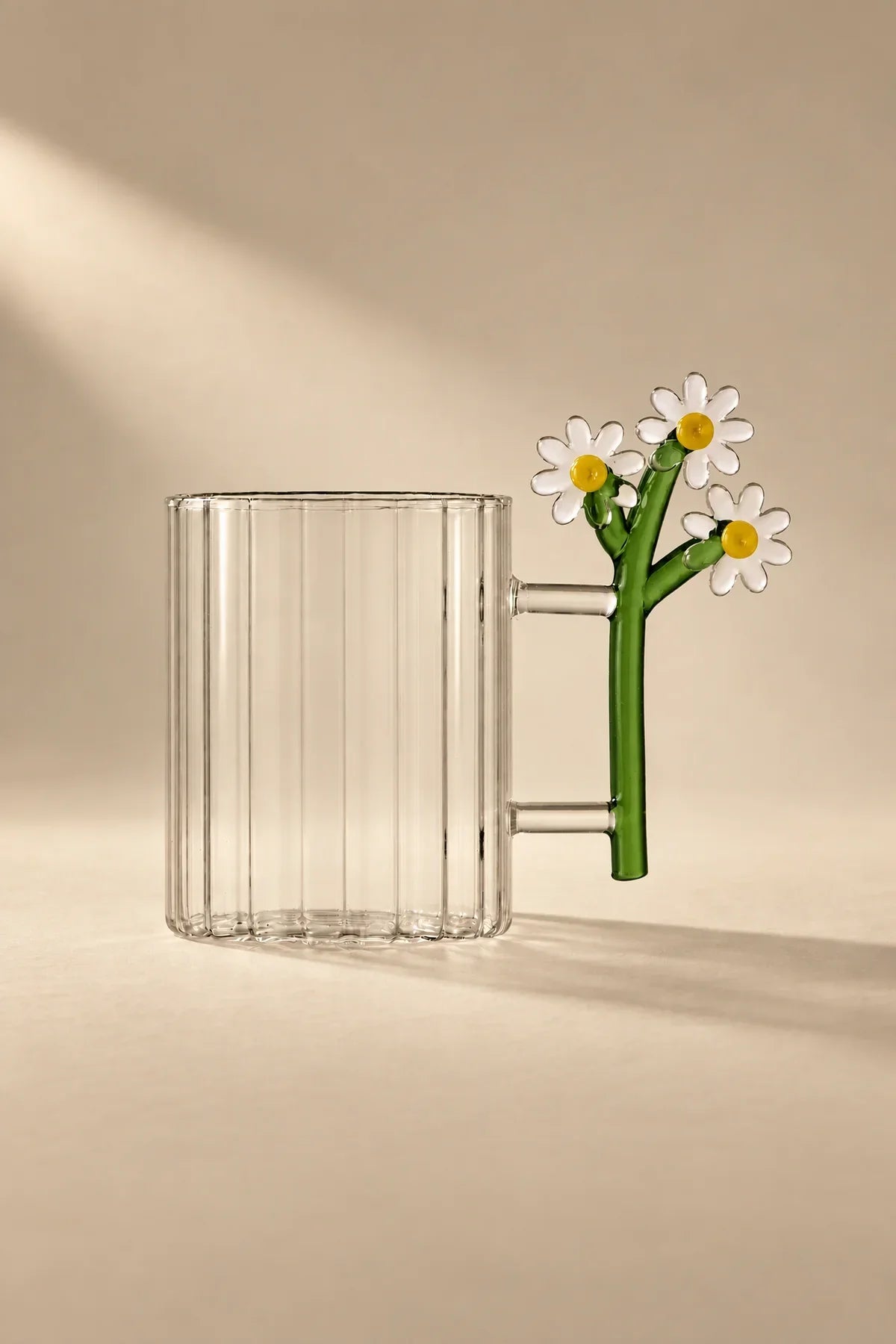 Wildflower Stem Clear Glass Mug