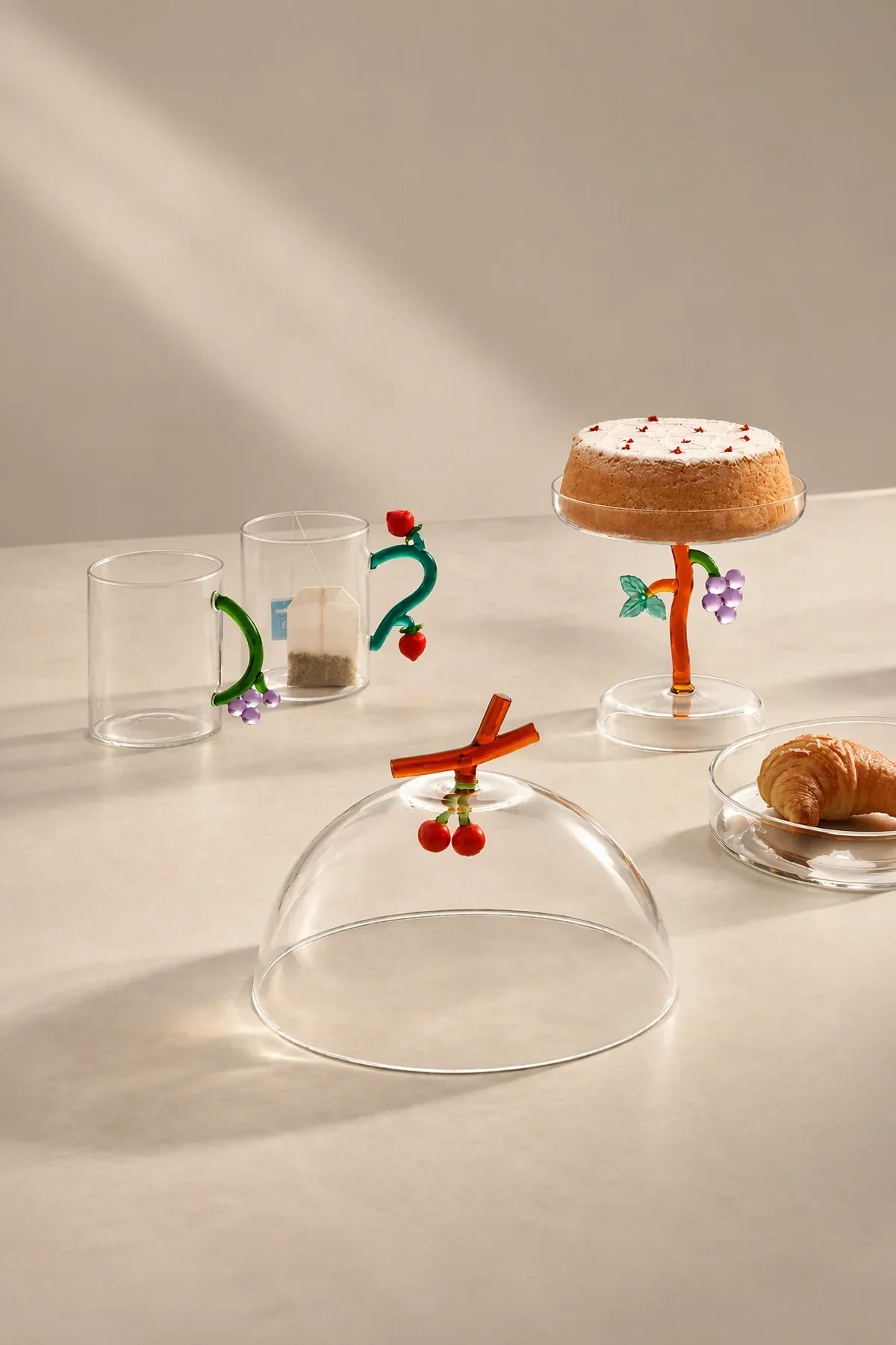 Garden Story Multi-Color Glass Dessert Bowl