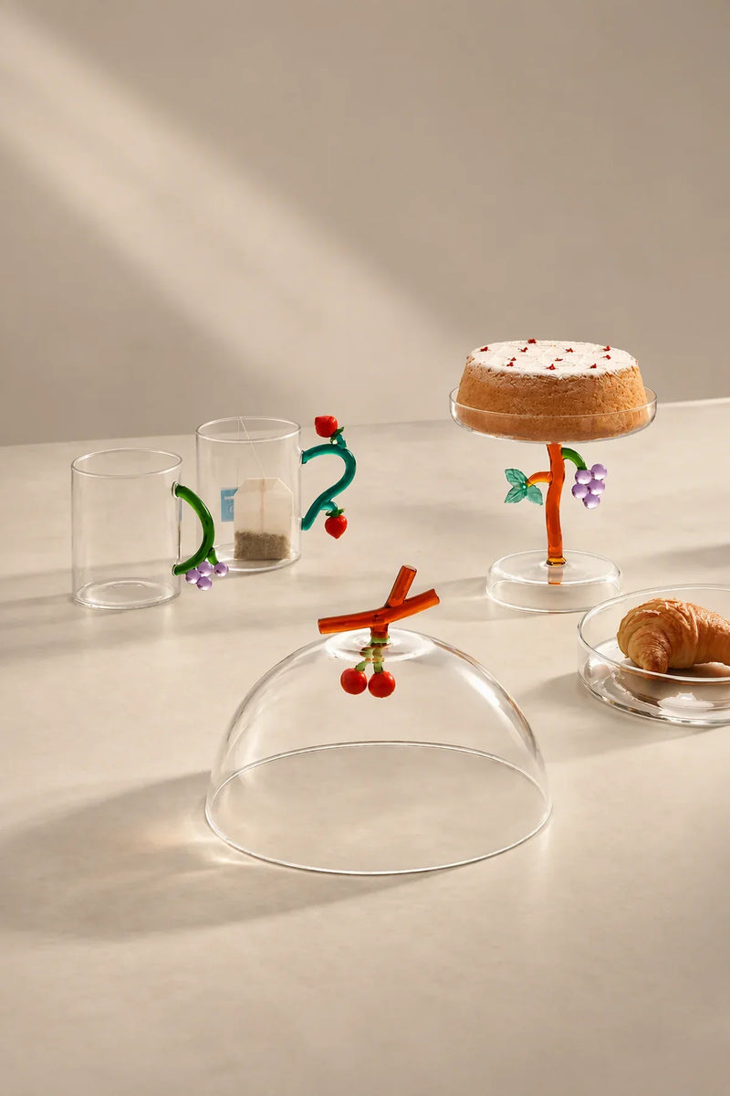 Garden Story Multi-Color Glass Dessert Bowl