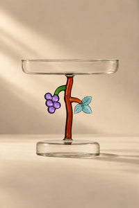 Garden Story Multi-Color Glass Dessert Bowl