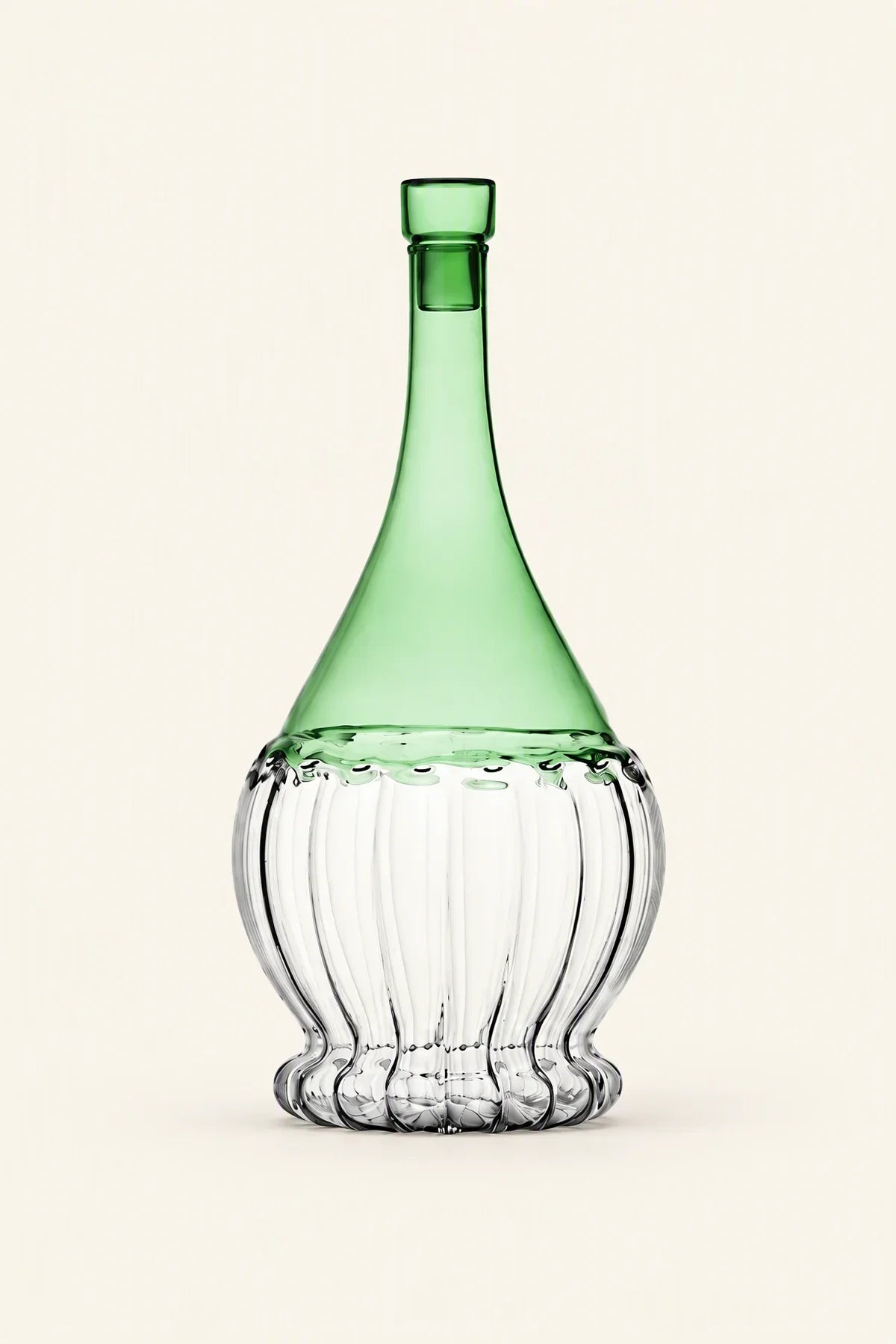 Garden Picnic Green Glass Serving Bottle