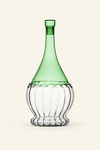 Garden Picnic Green Glass Serving Bottle