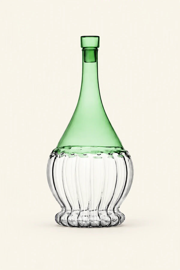 Garden Picnic Green Glass Serving Bottle