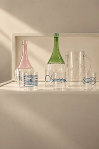 Garden Picnic Green Glass Serving Bottle