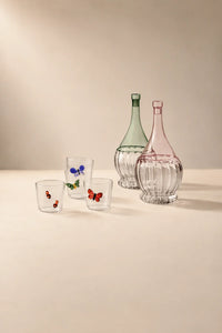 Garden Picnic Green Glass Serving Bottle