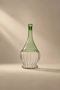 Garden Picnic Green Glass Serving Bottle