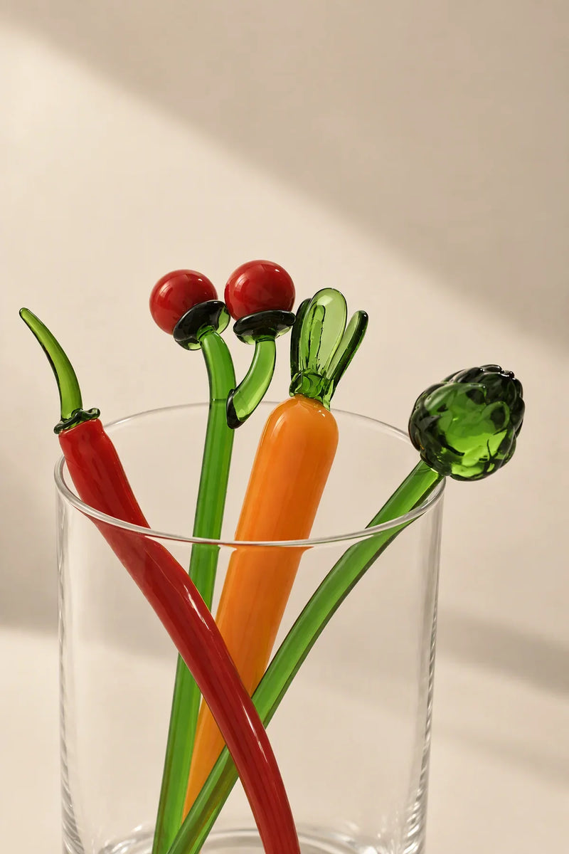 Fresh Picked Multi-Color Glass Stirring Spoon