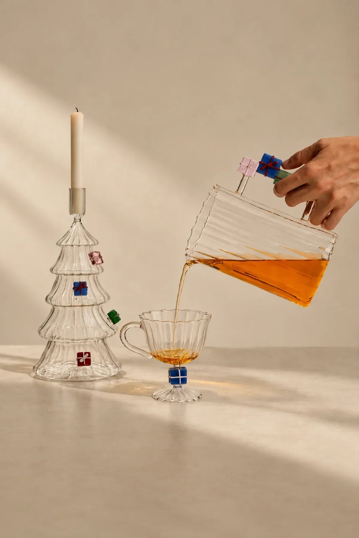 Winter Fable Multi-Color Glass Tableware Collection