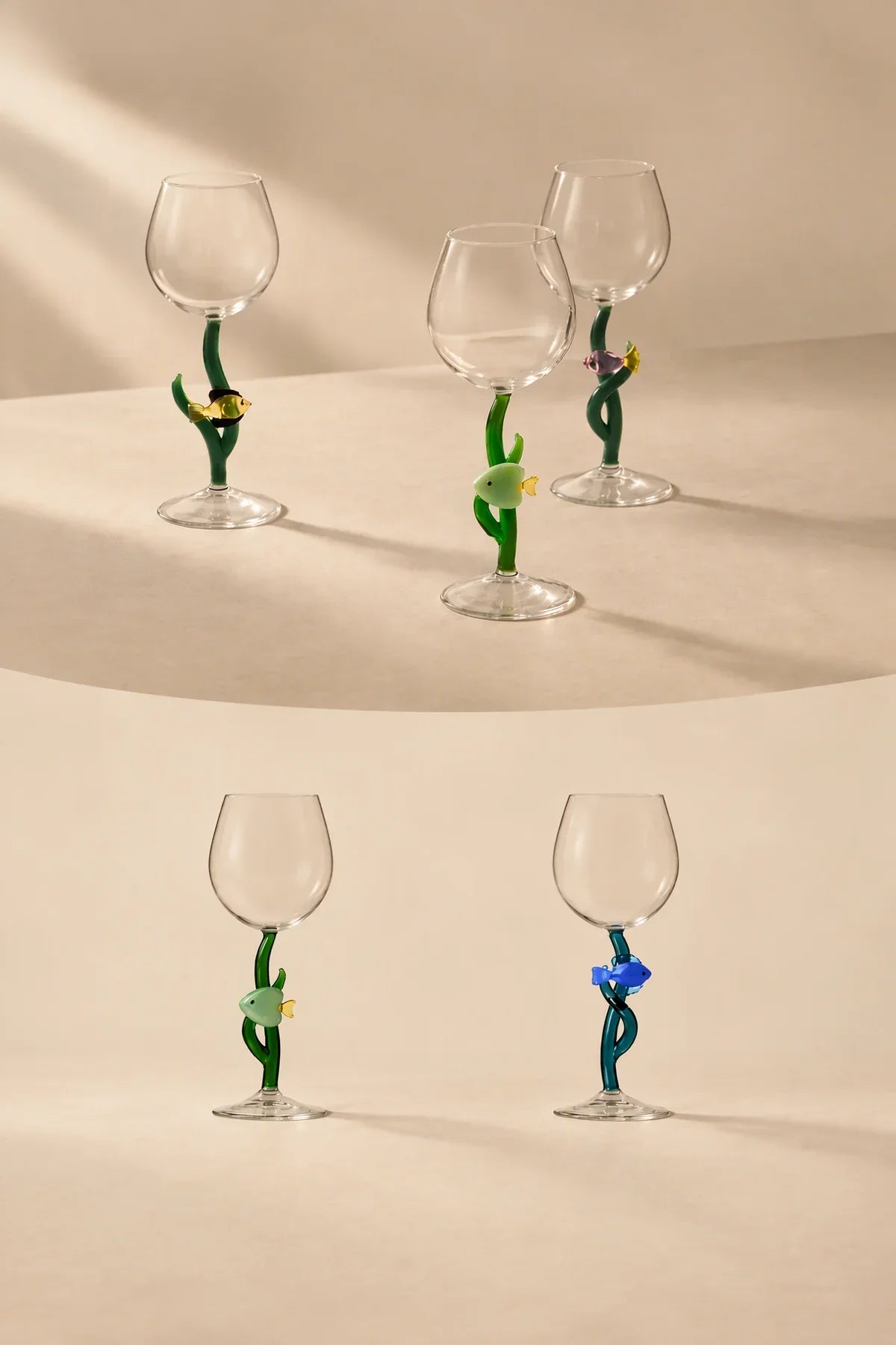 Marine Garden Multi-Color Glass Drinkware Set