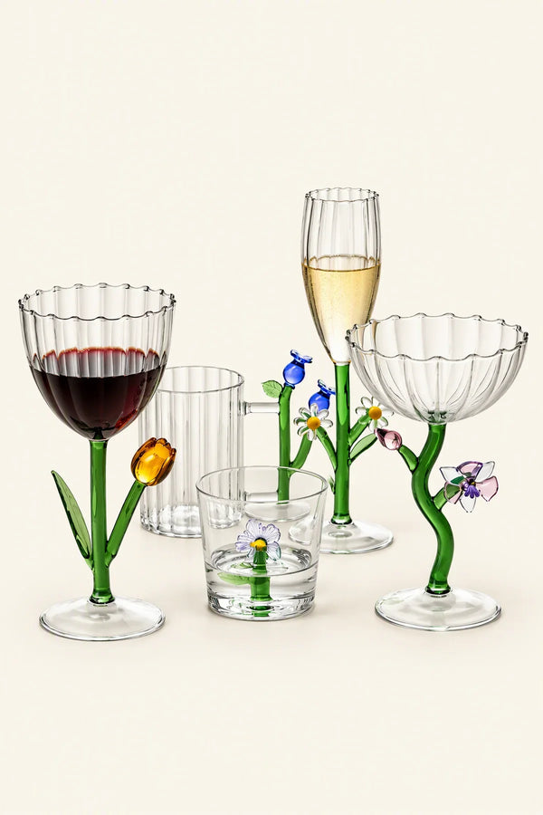 Rooted Flora Multi-Color Glass Drinkware Set
