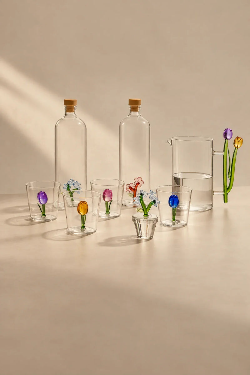 Rooted Flora Multi-Color Glass Drinkware Set