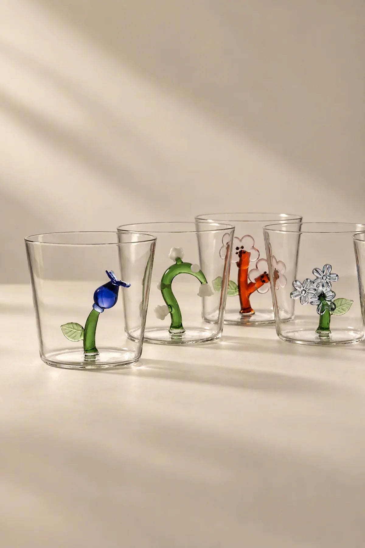 Rooted Flora Multi-Color Glass Drinkware Set